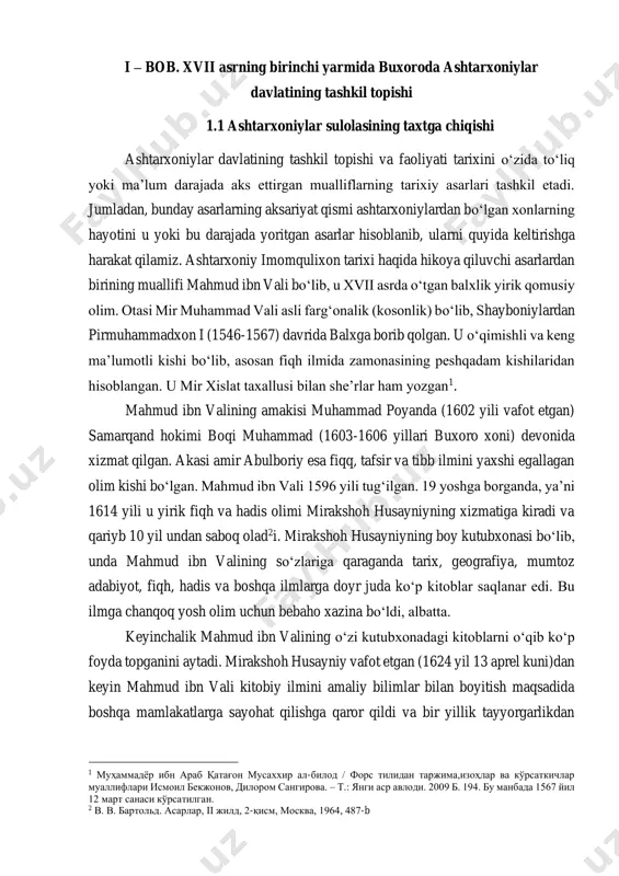 nadagi kitoblarni о‘qib kо‘p foyda topganini aytadi. mirakshoh husayniy vafot etgan (1624 yil 13 aprel kuni)dan keyin mahmud ibn vali kitobiy ilmini amaliy bilimlar bilan boyitish maqsadida boshqa mamlakatlarga sayohat qilishga qaror qildi va bir yillik tayyorgarlikdan 1 муҳаммадёр ибн араб қатағон мусаххир ал-билод / форс тилидан таржима,изоҳлар ва кўрсаткичлар муаллифлари исмоил бекжонов, дилором сангирова. – т.: янги аср авлоди. 2009 б. 194. бу манбада 1567 йил 12 март санаси кўрсатилган. 2 в. в. бартольд. асарлар, ii жилд, 2-қисм, москва, 1964, 487-b keyin, 1625 yilning iyul oyida savdo karvoniga qо‘shilib hindiston tomon yо‘l oldi. u hindistonda qariyb yetti yil istiqomat qildi va uning peshovar, lohur, dehli, agra, roj mahal, haydarobod, vijayanagar, kalkutta, bixar kabi bir qator yirik shahar va о‘lkalarini borib kо‘radi va ulariing aholisi, xalqining urf-odati, tarixi, madaniyati, va nihoyat, osori-atiqalari haqida qimmatli ma’lumotlar tо‘pladi. balxga qaytib kelgan (1631 yil 20 avgust)dan keyin nadr muhammadxon (1606-1642 yillari balx, 1642-1645 …