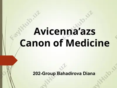 avicenna’s canon of medicine — PPT