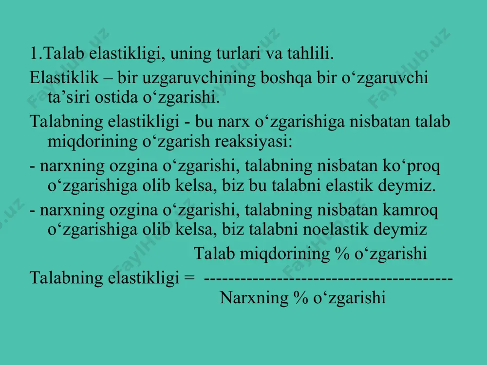 talab va taklif elastikligi - Page 3