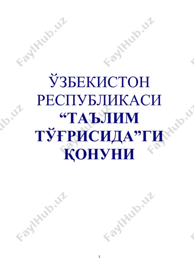 "o'zbekiston respublikasi ta'lim tuzumi" — DOCX