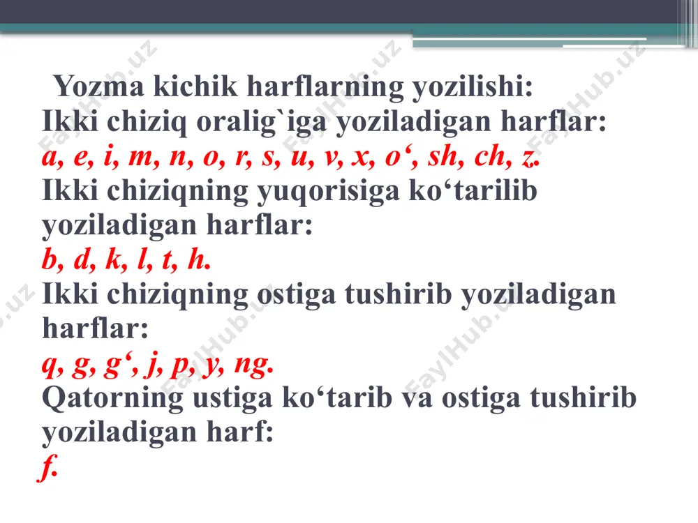kichik va bosh harflar guruhlari va ularning yozilishi - Page 4