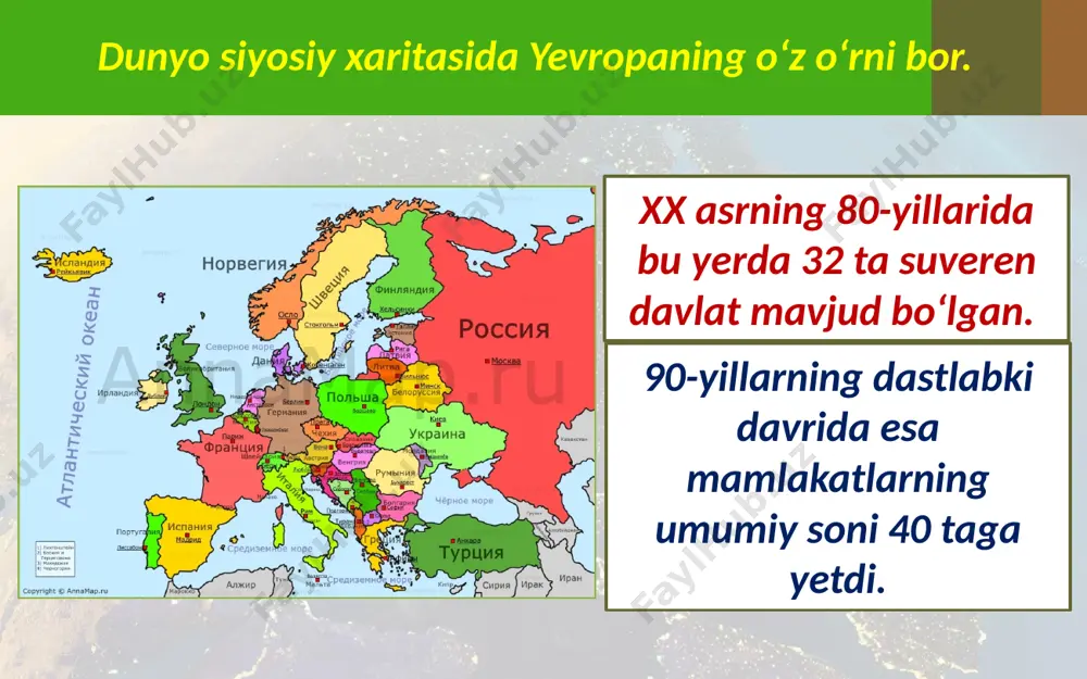 yevropa mamlakatlari siyosiy xaritasining shakllanishidagi asosiy bosqichlar . 9 - sinf - Page 3