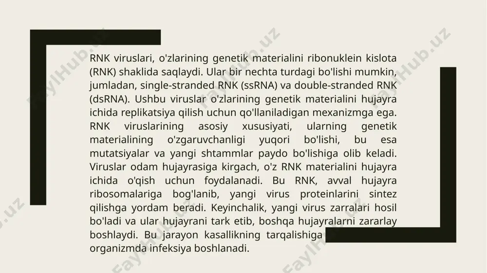 hga yordam beradi va virusga qarshi kurashishda qo'shimcha yordam beradi. bundan tashqari, rnk viruslarini yuqtirishning oldini olish uchun sanitariya va gigiena qoidalariga rioya qilish juda muhimdir. qo'llarni muntazam ravishda yuving, yuzni qo'llar bilan tekkizmaslikka harakat qiling, va ijtimoiy masofani saqlash kabi chora-tadbirlar virusning tarqalishini oldini olishda samarali bo'lishi mumkin. viruslar havo tomchilari orqali tarqalishi sababli, o'ziga xos ehtiyot choralarini ko'rish zarur, ayniqsa epidemiyalar vaqtida. etiboringiz uchun rahmat! image1.jpeg image2.jpeg image3.jpeg image4.jpeg image5.png image6.jpeg /docprops/thumbnail.jpeg