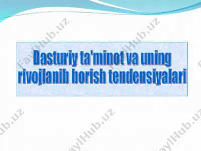 dasturiy ta'minot tushunchalari — PPT