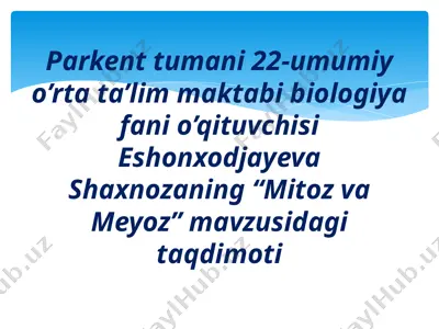 mitoz va meyoz mavzusidagi taqdimot — PPTX