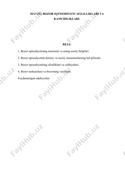 bozor iqtisodiyoti — DOCX