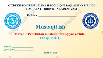 o'zbekiston mustaqil taraqqiyot yo'lida. juda sifatli taqdimot 34 bet. — PPT
