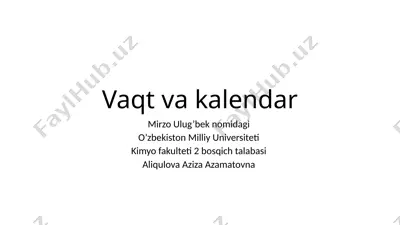 vaqt va kalendar — PPTX