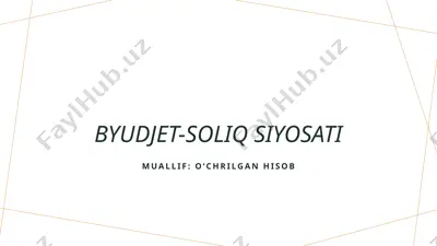 byudjet-soliq siyosati — PPTX