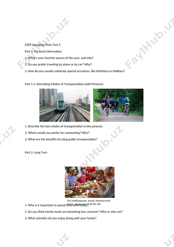 1.1: describing work environments (with pictures) (b1-b2) 1. describe the two different work environments in the pictures. 2. which work environment do you think is more productive? why? 3. how has the workplace changed in recent years? part 2: long turn (b2-c1) 1. why has remote work become more popular in recent years? 2. do you think remote work will become the norm in the future? why or why not? 3. what are some advantages and disadvantages of working from home? part 3: discussion (c1-c2) topic: the future of work for: technology allows more flexible working arrangements. globalization makes it easier to work with people from different countries. automation and ai can make certain jobs more efficient. against: some jobs still require physical presence loss of social interaction in the workplace. automation may replace human workers in some industries. 1. how do you think technology will change the future of …