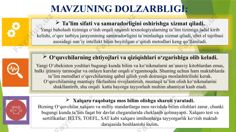 atuzilmasini rivojlantirish: maktabda axborot texnologiyalar va zamonaviy uskunalar orqali o‘qitish jarayonini rivojlantirish hamda o‘quvchilarning mediya savodxonligini oshirish. ikkinch xorijiy til va kasb xunarga o‘rgatish: maktabga saloxiyatli pedagog hodimlarni jalb qilgan xolda o‘quvchilarga ikkinchi xorijiy tilni o‘rgatish hamda ularning qiziqishlaridan kelib chiqgan xolda kasb xunarga yo‘naltirish. yaponiya tajribasi latviya tajribasi irlandiya tajribasi latviya ta’lim tizimida maktablarni o‘zgarishlarga tayyorlash bo‘yicha keng qamrovli islohotlarni amalga oshirmoqda. ushbu islohotlar raqamlashtirish, fan va texnologiyaga oid ta’lim, hamda maktablar infratuzilmasini modernizatsiya qilishni o‘z ichiga oladi. latviya raqamli tafovutni kamaytirish va barcha o‘quvchilarga teng imkoniyatlar yaratish maqsadida 35,000 ta noutbukni maktablarga tarqatdi. bu tashabbus nextgenerationeu dasturi doirasida amalga oshirilib, o‘qituvchilar va o‘quvchilarga zamonaviy texnologiyalarni ta’lim jarayoniga integratsiya qilish imkonini berdi. masalan, jelgava davlat gimnaziyasi bu tashabbusdan foyda ko‘rgan maktablardan biridir . irlandiya maktablarida so‘nggi yillarda ta’lim tizimini zamonaviylashtirish va o‘quvchilarning ehtiyojlariga moslashtirish maqsadida keng qamrovli islohotlar amalga oshirilmoqda. boshlang‘ich ta’limdagi asosiy o‘zgarishlar: chet tillarni o‘rganish 2025-yildan boshlab, …