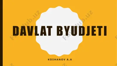 davlat byudjeti — PPTX
