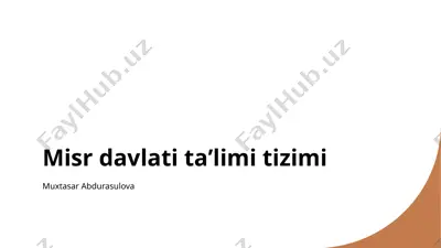 misr davlati taʼlimi tizimi — PPTX