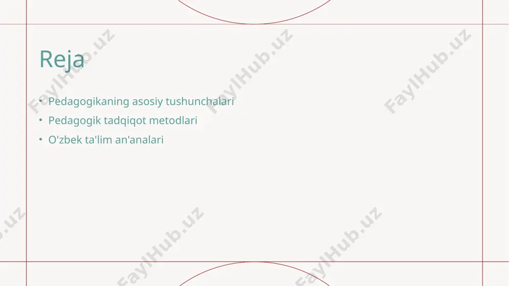 natijalarini yaxshilashda muhim ahamiyatga ega bo'lib, tarbiyaviy muhitni mustahkamlaydi. pedagogik muhit va uning ta'lim samaradorligiga ta'siri: o'zbekistondagi misollar. 01 pedagogik muhit pedagogik muhit ta'lim jarayonida o'qituvchi, o'quvchi va o'quv dasturining o'zaro aloqalarini belgilaydi va ta'lim samaradorligiga ta'sir qiladi. 02 o'zbekistondagi misollar o'zbekistondagi ta'lim muhitining o'ziga xosligi, milliy an'analar va zamonaviy uslublarning uyg'unligini ta'minlaydi, natijada o'quvchilarning qiziqishi oshadi. 03 ta'lim samaradorligi pedagogik muhit ta'lim samaradorligini oshirishda muhim rol o'ynaydi. yaxshi muhit o'quvchilarning motivatsiyasini va o'qish jarayonidagi faoliyatini yanada kuchaytiradi. 04 innovatsion yondashuvlar o'zbekistonda ta'lim muhitida innovatsion yondashuvlar, masalan, interaktiv o'qitish usullari, o'quvchilarning ijodiy fikrlashini rivojlantirishga yordam beradi. pedagogik tadqiqotlarning asosiy tamoyillari va ularning ahamiyati. 1 pedagogik tadqiqot tamoyillari pedagogik tadqiqotlar, ta'lim jarayonining samaradorligini oshirish maqsadida, ilmiy asoslangan yondashuvni talab qiladi. bu tamoyillar, nazariyalar va amaliyot o'rtasidagi muvozanatni ta'minlaydi. 2 tadqiqotning ob'ekti pedagogik tadqiqotlarning ob'ekti, ta'lim jarayonida ishtirok etuvchi barcha elementlarni, jumladan, o'qituvchilar, o'quvchilar va o'quv dasturlarini o'z ichiga oladi. 3 metodologik …