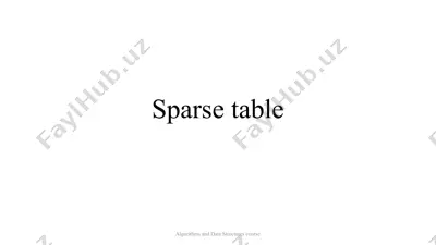 sparse table — PPTX