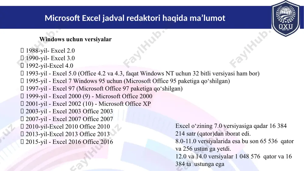 elektron jadvalning vazifalari va imkoniyatlari - Page 5