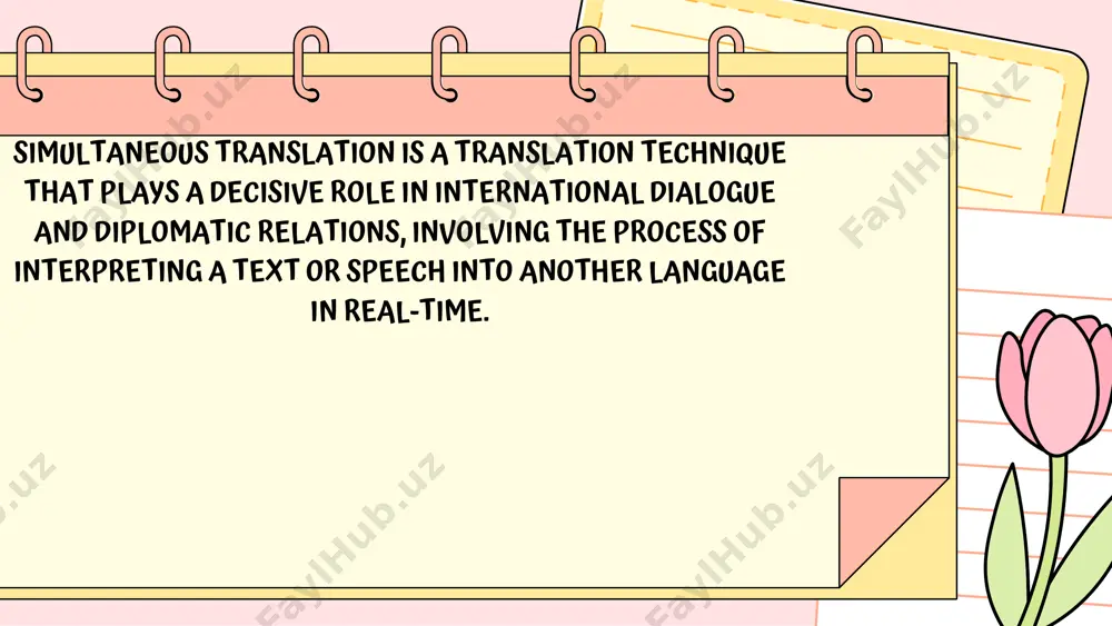 only convey the main content but also the emotional depth and tone of the speech. correctly transmitting emotions and intonation helps the listener better understand the speech. additionally, distinguishing between formal and informal speech tones is a critical aspect of the simultaneous translation process. simultaneity and time management time management is critical in the process of simultaneous translation. translators must manage time appropriately to ensure the translation keeps pace with the speed of the speech. in this process, it is essential for the translator to maintain speed without distorting the meaning of the speech. observations show that experienced translators can adjust the translation speed to match the speaker's pace. discussion simultaneous translation requires high levels of linguistic and cognitive skills. translators face several challenges at once, including the speed of the speech, syntactic complexity, and cultural adaptation. translators must not only consider the grammatical aspects of speech but also its …