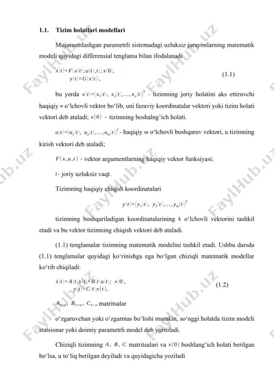 tizim holatlari modellari — DOCX