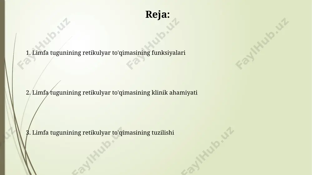 amiyatga ega bo'lib, immunitet javobining muhim qismi hisoblanadi. limfa tugunining stromasi retikulyar to'qimadan, kollagen tolalaridan va fibroblastlardan tashkil topgan bo'lib, uning 3 o'lchovli tarmoqlangan tuzilishi limfotsitlarning harakatlanishi va joylashishi uchun muhimdir. kasalliklarda retikulyar to'qimaning o'zgarishi limfadenitda, masalan, 2-3 darajali yallig'lanish jarayonida, retikulyar to'qima hujayralarining soni sezilarli darajada ortadi, to'qima shishib, fibrozlashishi kuzatiladi, jumladan, o'zbekistonning turli hududlaridagi klinik kuzatuvlarda aniqlangan. limfoma kabi onkologik kasalliklarda, retikulyar to'qima strukturasi 50% gacha buziladi, hujayralar o'zgargan, anormal ko'payish kuzatiladi, masalan, samarqand viloyatida o'tkazilgan tadqiqotlar shuni ko'rsatdi. retikulyar to'qimaning boshqa to'qimalar bilan o'zaro ta'siri retikulyar to'qimaning kollagen tolalari va boshqa komponentlari bilan o'zaro ta'siri, masalan, germaniyadagi tadqiqotlar shuni ko'rsatadiki, limfa tugunining tarkibiy mustahkamligini va shaklini saqlashda muhim rol o'ynaydi, bu esa 500 dan ortiq limfotsitlarning harakatini boshqarishda muhim ahamiyatga ega. limfa tugunlarining retikulyar to'qimasi qon tomirlari va limfa tomirlari bilan yaqin aloqada bo'lib, 2-4 mikrometr diametrli teshiklari orqali limfaning filtrlanishini ta'minlaydi, bu esa immunitet hujayralarining antigenlar …