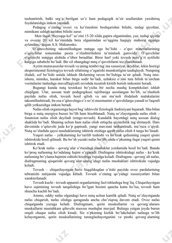 in adabiy tildan foydalanuvchi har bir o’qituvchi nutq madaniyatidan xabardor bo’lishi shart. 6. nutq madaniyati ko’pchilikka mo’ljallangan, ma’lum bir maqsadni ko’zda tutib ish ko’ruvchi soha. bu ma’noda u keng omma uchun mo’ljallangan talabdir, ammo notiqlik – shaxsiy qobiliyatdir. 7. nutq madaniyati – bu faqat nutq haqidagi nutqiy faoliyatga tegishli tushuncha va soha emas, u til madaniyati bilan ham, ya’ni adabiy tilni va uning normalarini o’rganish va bu normalarni qayta ishlash ishi bilan ham shug’ullanadi. notiqlik san’ati esa bunday ilmiy – normativ faoliyatni ko’zda tutmaydi. 8. notiqlik, ko’proq nutqning mazmunini, mantiqiy asoslarini, mundarijaviy tuzilishini e’tiborga oladi, nutq madaniyati esa, nutqning til qurilishi – lisoniy tuzilishiga e’tibor qiladi. 9. notiqlik san’ati notiq uchun oldindan qanday so’zlash tizimi va rejasini bermaydi. nutq madaniyati sohasi esa jamiyat a’zolarini ona tili, ya’ni adabiy til boyliklari va vositalaridan maqsadga muvofiq sharoit va uslub taqozasi talabiga ko’ra o’rinli foydalana olish ko’nikmasini beradi. bunday ko’nikma, aslida har qanday …