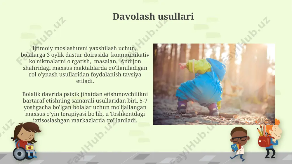 oʻtkazilgan tadqiqotlar shuni koʻrsatdiki, 3 yoshgacha boʻlgan bolalarning 40%ida oʻyinchoqlarning yetishmasligi ruhiy rivojlanishida sezilarli darajada kechikishga olib keladi. toshkent shahrida oʻtkazilgan eksperimentlarda 100 ta oilaning kuzatuvi shuni tasdiqladiki, kuniga 1 soatdan kam vaqt ajratilgan bolalarning 60%ida oʻz tengdoshlari bilan muloqot qilish qobiliyatining pasayishi kuzatiladi. ta'sir qiluvchi omillar bolalikda 3 yoshgacha bo'lgan davrda etarli darajada muloqotning yo'qligi, ayniqsa, shahar atrofidagi qishloqlarda, psixik rivojlanishning sustlashuviga olib kelishi mumkin, bu esa 5-7 yoshdagi bolalarda nutq va ijtimoiy ko'nikmalarining kechikishiga sabab bo'ladi. oiladagi zo'ravonlik yoki e'tiborsizlik, masalan, 10 dan ortiq bolali oilalarda keng tarqalgan, bolaning ruhiy salomatligiga salbiy ta'sir ko'rsatib, depress, xavotir va boshqa psixo-emotsional buzilishlarga olib kelishi mumkin. oilaviy munosabatlarning roli bolalarning oiladagi hissiy ehtiyojlarini qondirish darajasi, 100 ta oilada o‘tkazilgan kuzatuvlarga ko‘ra, andijon viloyatida past bo‘lib, bu esa ularning o‘ziga bo‘lgan ishonchini 40% ga pasaytiradi va kelajakdagi munosabatlariga ta’sir qiladi. oilaviy munosabatlardagi salbiy muloqot uslublari, masalan, doimiy tanqid yoki e’tiborsizlik, 5 yoshgacha …