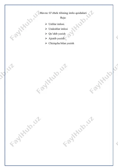 o’zbek tilining imlo qoidalari — DOCX