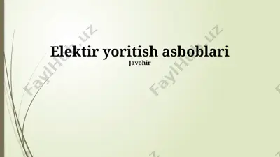 elektr yoritish asboblari — PPTX