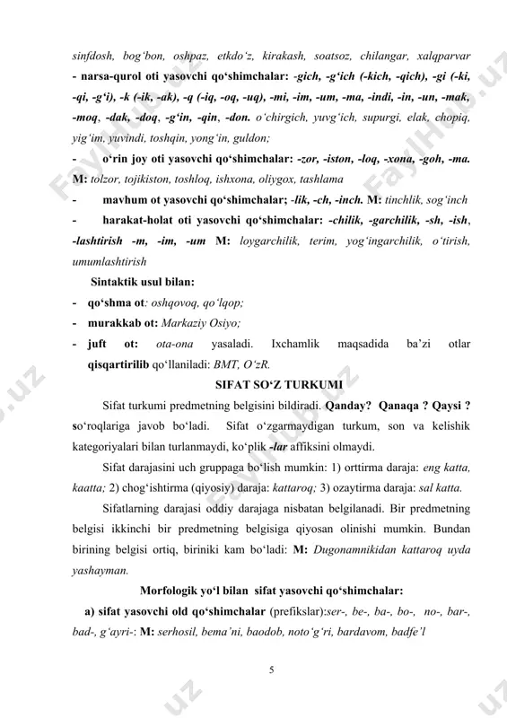 ifodalagan predmetning konkret miqdoriy belgisini, ba’zan fe’lga bog‘lanib, u ifodalagan harakatning miqdoriy belgisini anglatadi: tо‘rtta daftar, ikki oy о‘qidi, birinchi keldi kabi. sonlar kо‘pincha raqamlar bilan yoziladi: sonlar kо‘pincha raqamlar bilan yoziladi: 1) arab raqamlari bilan 0, 1, 2, 3, 4, 5, 6, 7, 8, 9. 2) rim raqamlari bilan: birliklar: i (1), ii (2), iii(3), iv(4), v (5), vi (6), vii (7), viii (8), ix (9); о‘nliklar: x (10), xx(20), xxx(30), xl(40), l (50) lx (60), lxx (70), lxxx (80), xc(90); yuzliklar: c (100), cc (200), ccc (300), cd (400), d (500), dc (600), dcc (700), dccc (800), cm (900); mingliklar: m (1000), mm (2000), mmm (3000) ... badiiy asarlarda sonlar sо‘z bilan yoziladi: tо‘rt yil kutdi. nutqimizda tez-tez ishlatiladigan 23 ta sodda son bо‘lib, boshqa sonlar shularning qо‘shilishidan hosil bо‘ladi: nol, bir, ikki, uch, tо‘rt, besh, olti, yetti, sakkiz, tо‘qqiz, о‘n, yigirma, о‘ttiz, qirq, ellik, oltmish, etmish, sakson, …