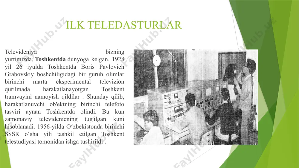 asi (davlat teleradiokompaniyasi deb oʻzgartirilgan) egalladi. oʻzbekiston radiokompaniyasi (oʻzbekiston davlat teleradiokompaniyasi) tomonidan oʻzbek koʻrsatuvi 1-tv , toshkent dasturi ttv , sssr davlat radio va televideniyesi nomi oʻzgartirildi. rossiya davlat teleradiokompaniyasi ostankino (1995-1996 yillarda u aslida mayak ogrk va ortga bo'lingan, 2002 yilda birinchi kanal deb o'zgartirilgan). 1996-yil 7-mayda oʻzbekiston davlat teleradiokompaniyasi nomi oʻzbekiston teleradiokompaniyasi ( trk oʻzbekiston ). 1998 yilda 30-kanal nomi ostida birinchi xususiy telekanal paydo bo'ldi. 5 televideniyasi 2004 yil 1 yanvarda birinchi kanal o'rnini sport telekanali egalladi . 2005-yil 8-noyabrda oʻzbekiston teleradiokompaniyasi oʻzbekiston mtrkga qayta tashkil etildi, uning tarkibida “oʻzbekiston” teleradiokanali, “sport” teleradiokanali, “toshkent” teleradiokanali va teleradiokompaniyasi tashkil etildi. va “yoshlar” radiokanallari tashkil etildi. 2008 yilda rus tilidagi softts kanali o'z chastotasida ishlay boshladi. 2013 yil 1 yanvardan boshlab o‘zbekiston milliy teleradiokompaniyasi “ madaniyat va ma’rifat ” va “dunyo bo‘ylab ” yangi telekanallarini ishga tushirdi . oʻsha yilning 1-iyunidan “bolajon” bolalar telekanali oʻz faoliyatini boshladi. 2013-yil noyabr …