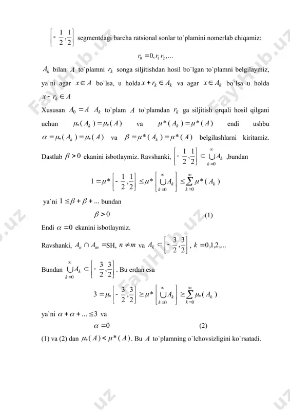 o`lchоvli to`plamlar sinfi. o`lchоvsiz to`plam - Page 4