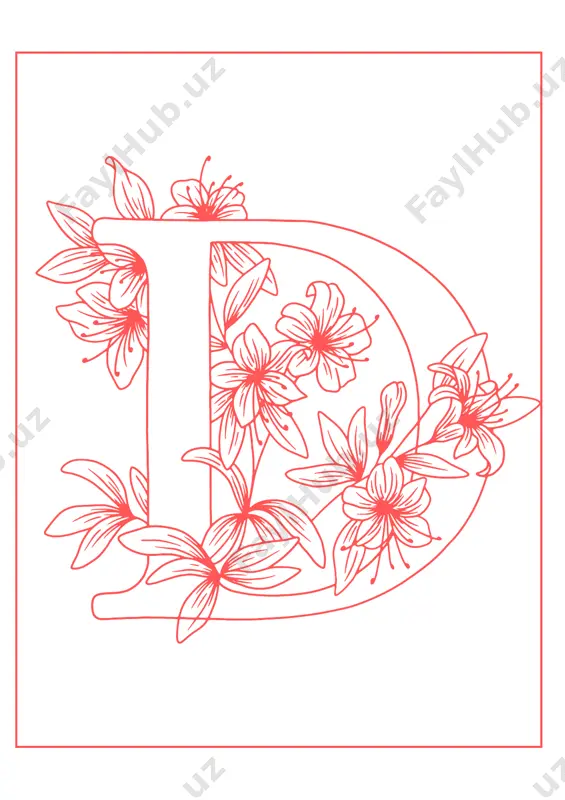 alifbo harflari gulli bezaklari timsolida. alphabet coloring pages - Page 4