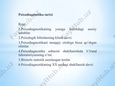 psixodiagnostika tarixi — PPTX