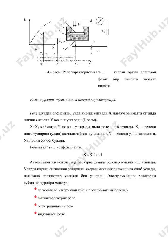 фотоэлектрик улчагичлар. реле, турлари, тузилиши ва асосий параметрлари - Page 5