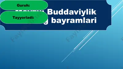 buddaviylik dinining bayramlari — PPTX