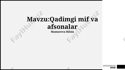 qadimgi mif va afsonalar — PPTX
