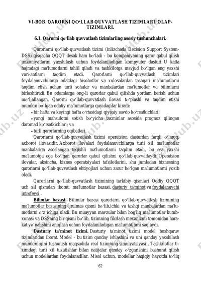 qarorni qo‘llab quvvatlash tizimlari — PDF