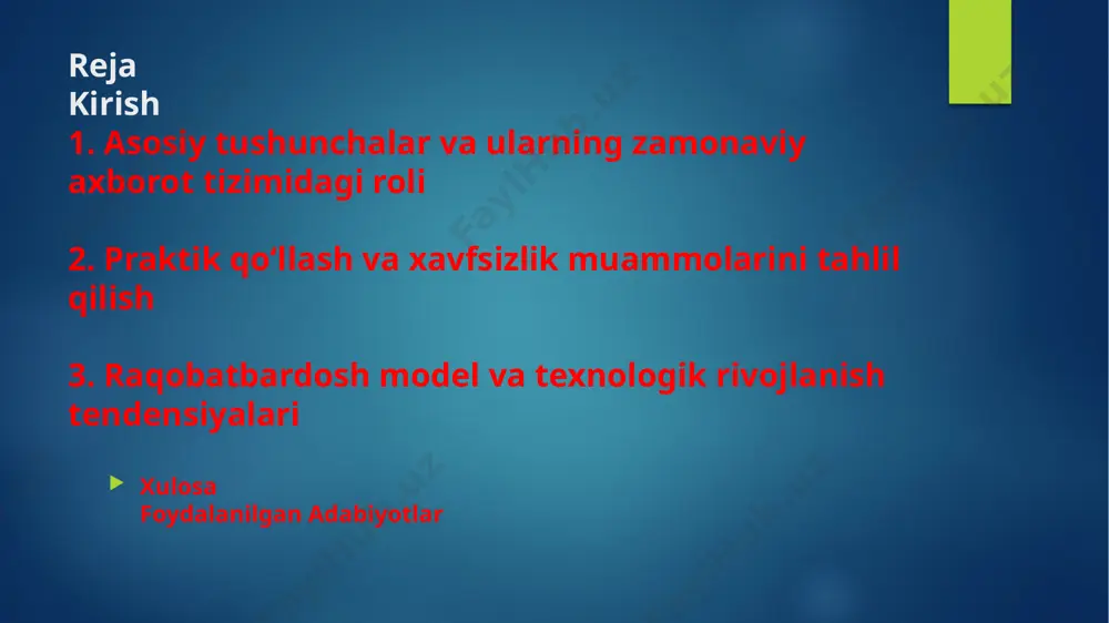 otlar komponentlarining integratsiyasi sifatida taʼriflash mumkin. kompyuter axborot tizimi — axborotni qayta ishlovchi yoki sharhlovchi odamlar va kompyuterlardan tashkil topgan tizim.[ bu atama baʼzan oddiygina dasturiy taʼminot oʻrnatilgan kompyuter tizimiga murojaat qilish uchun ham ishlatiladi. „axborot tizimlari“ shuningdek, odamlar va tashkilotlar maʼlumotlarni toʻplash, filtrlash, qayta ishlash, yaratish va tarqatish uchun foydalanadigan maʼlumotlarga va kompyuter texnikasi hamda dasturiy taʼminotining qoʻshimcha tarmoqlariga tegishli tizimlar haqidagi akademik sohaviy tadqiqotdir. asosiy eʼtibor aniq chegaraga ega boʻlgan axborot tizimiga, foydalanuvchilar, protsessorlar, saqlash, kirish, chiqish va yuqorida aytib oʻtilgan aloqa tarmoqlariga qaratiladi. koʻpgina tashkilotlarda axborot tizimlari va maʼlumotlarni qayta ishlash uchun mas’ul boʻlgan boʻlim yoki funksional soha „axborot xizmatlari“ deb nomlanadi. har qanday maxsus axborot tizimi operatsiyalarni, boshqaruvni va qaror qabul qilishni qoʻllab-quvvatlashga qaratilgan. axborot tizimi — bu tashkilot foydalanadigan axborot-kommunikatsiya texnologiyalari(akt), shuningdek, biznes jarayonlarini qoʻllab-quvvatlashda odamlarning ushbu texnologiya bilan oʻzaro munosabati hamdir. baʼzi mualliflarning axborot tizimlari, kompyuter tizimlari va biznes jarayonlari haqidagi qarashlari farq qiladi. …