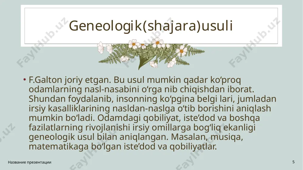odam genetikasi va tibbiy genetika - Page 5
