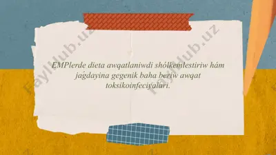 emplarda dieta awqatlanıw shólkemlestiriw — PPTX