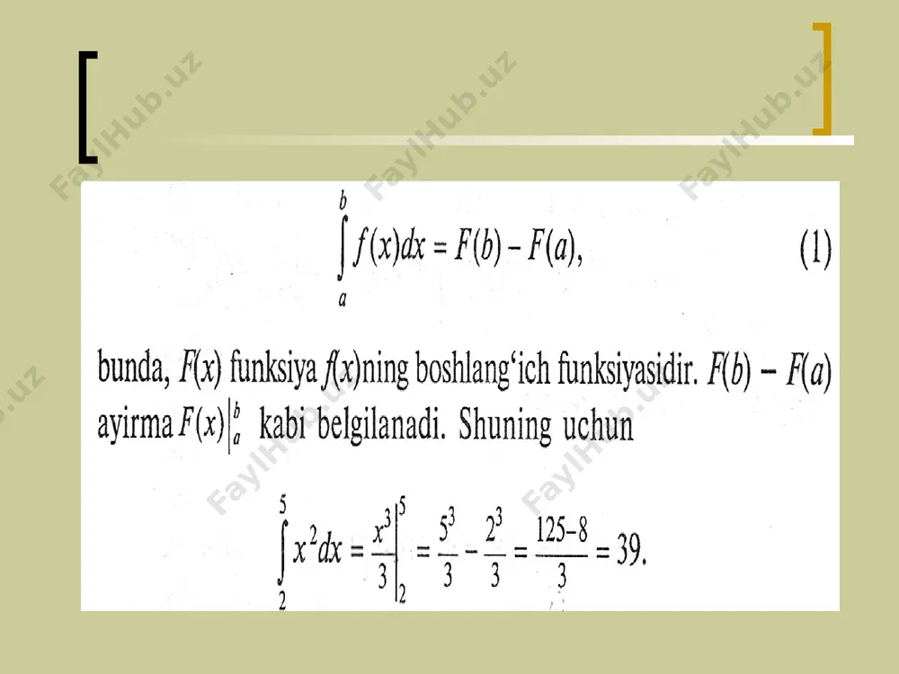 aniq integral tushunchasiga olib keladigan masalalar - Page 5