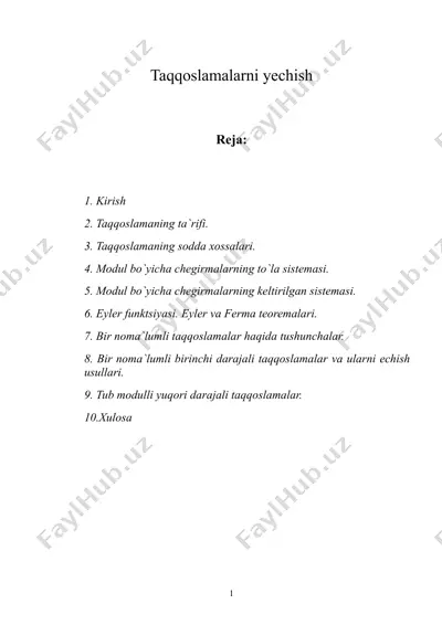 taqqoslamalarni yechish — DOC