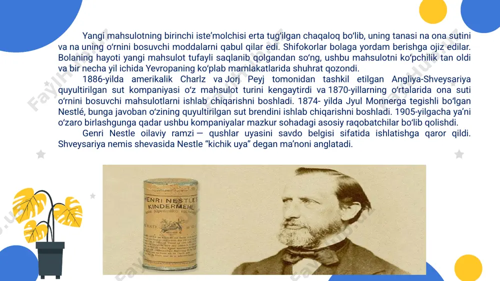 agi daromadi 91,43 milliard shveysariya frankiga teng boʻldi. 1990-2011: xalqaro miqyosda o'sish. 1990-yillarning birinchi yarmi nestl uchun qulay ekanligini isbotladi. savdo to'siqlari qulab tushdi va jahon bozorlari ozmi-ko'pmi integratsiyalashgan savdo maydonlariga aylandi. 1996 yildan beri san pellegrino (1997), d'onofrio (1997), spillers petfoods (1998) va ralston purina (2002) kabi turli xil sotib olishlar mavjud. shimoliy amerikada ikkita yirik sotib olish bor edi, ikkalasi ham 2002 yilda – iyun oyida nestl unatceptations aqshdagi muzqaymoq biznesini dreyernikiga birlashtirdi va avgust oyida 2,6 milliard aqsh dollarini sotib olish e'lon qilindi chef amerika, yaratuvchisi issiq cho'ntaklar. xuddi shu vaqt oralig'ida, nestl-ni tashkil etadberi bilan qo'shma taklifga kirdi va amerika kompaniyasini sotib olishga yaqin keldi hershey's, uning eng ashaddiy qandolat raqobatchilaridan biri, ammo oxir-oqibat bitim barbod bo'ldi.[33] dekabr oyida 2005, nestlé €240 million uchun yunon kompaniya delta muzqaymoq sotib oldi.[34] 2006 yil yanvar oyida u dreyernikiga to'liq egalik qildi va shu bilan 17,5% bozor ulushi bilan …