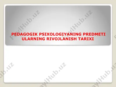 pedagogik psixologiya — PPTX