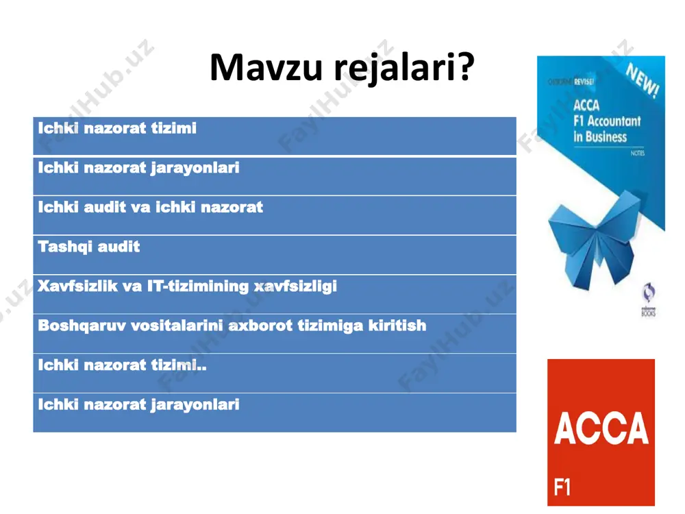 uzilmalar, hisobot berish jarayonlari yoki asosiy axborot tizimlaridagi o'zgarishlar. asosiy risklarning o'zgarishi ichki audit tashkilotning risklarni boshqarish jarayonlarida muhim rol o'ynaydi, chunki u risklarni qanday hal qilish bo'yicha baho berishi va maslahat berishi kerak. ichki audit funktsiyasiga tashkilotning tavakkalchilikka moyilligi ta'sir qiladi, ammo ichki audit quyidagilarni baholaydi: xavflarni aniqlash, baholash, boshqarish va hisobot berish uchun risklarni boshqarish va ularga javob berish jarayonlarining etarliligi. risklarni boshqarish va nazorat qilish madaniyati risklarni boshqarish jarayonlarining ishlashi va samaradorligi mustaqillik. ichki audit bo'limi tashkilot tarkibiga kirsa-da, u texnik topshiriqlarini ko'rib chiqishi mumkin bo'lgan tarmoq rahbariyatidan mustaqil bo'lishi kerak. ichki auditning ikkita asosiy xususiyati kelib chiqadi. узоқ муддатли инвестициялар- 1 йилдан кўп baholash. ichki audit tashkilotdagi boshqa odamlar tomonidan bajarilgan ishlarni baholash bilan shug'ullanadi va ichki auditorlar bu ishni mustaqil ravishda bajarmasligi kerak. operatsiyalarni baholash boshqaruvga xizmat ko'rsatadi. agar tashqi auditorlar ichki auditorlar ishiga tayanmoqchi bo'lsalar, tashqi auditorlar ichki audit funktsiyasini ichki nazorat tizimining istalgan …