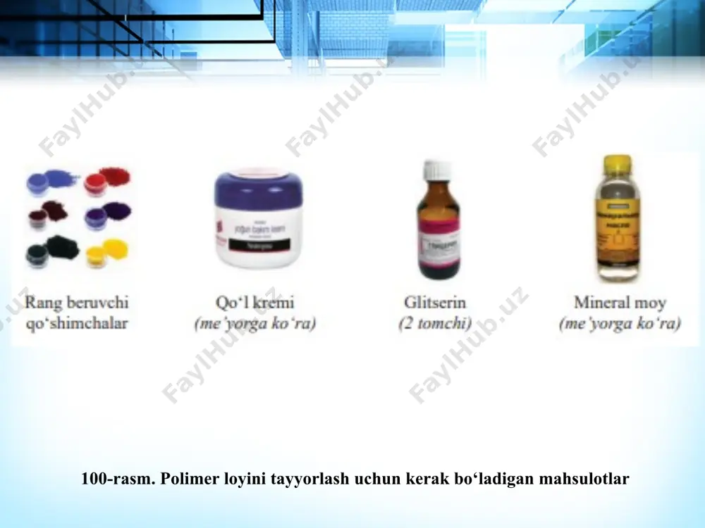 ch pichoq - 12 muqova ustiga yurakcha super yelimi yoki yelimli pistolet yordamida yopishtiriladi - - yelimli pistolet 13 oq rangli polimer loyidan to‘rtburchak shaklda kesib olinib, diagonal holatda ikki qismga bo‘linadi. barmoqlar yordamida barg shakliga keltirilib, muqova ustiga yelimlanadi. barg chetlariga bezak uchun yog‘och cho‘p yordamida nuqtalar qo‘yib chiqiladi metall chizg‘ich pichoq yelimli pistolet, yog‘och cho‘p 14 tayyor bo‘lgan kitobcha imkoniyatga qarab 100 daraja haroratda 10 daqiqa pechda qizdiriladi - - pech