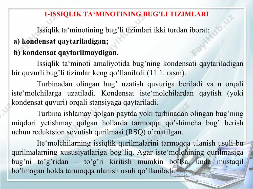issiqlik ta’minotining bu’gli tizimlari - Page 4