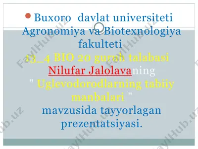 prezentatsiya "uglevodorodlarning tabiiy manbalari" — PPTX