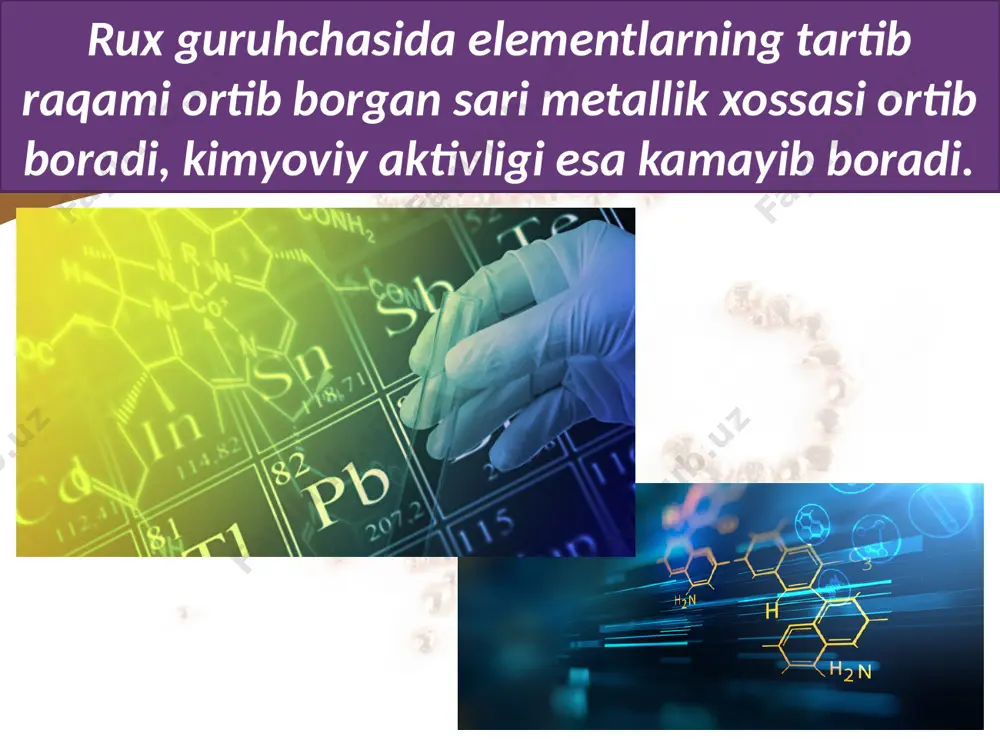 i guruh yonaki guruhcha metallarining davriy jadvaldagi o‘rni. atom tuzilishi. xossalari. mis. 9 - sinf - Page 4