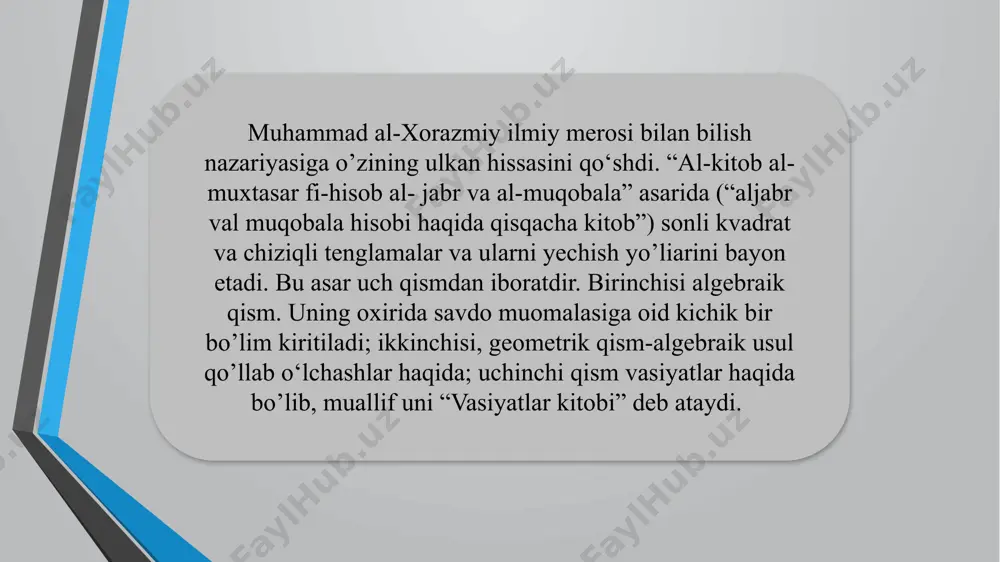muso al-xorazmiyning didaktik g’oyalari - Page 5