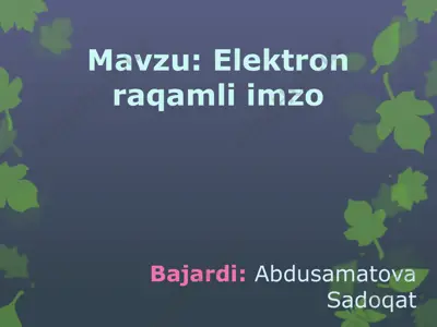 elektron raqamli imzo — PPTX